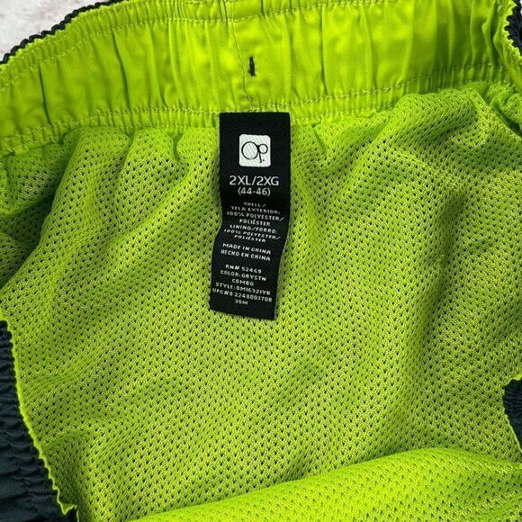 Ocean Pacific OP Beach Shorts Mens 2XL XXL Swim Trunks Mesh Brief Lining Green - Picture 7 of 10